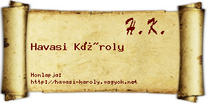 Havasi Károly névjegykártya