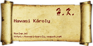 Havasi Károly névjegykártya
